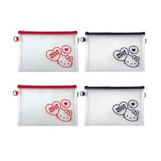 Hello Kitty 凱蒂貓 A4網面文件袋 4件組, A4, 1組