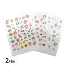 산리오 마이멜로디 네일스티커 3종 세트, 2개, 혼합색상 2세트, 혼합색상