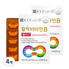 종근당 활력 비타민B 플러스, 60정, 4개