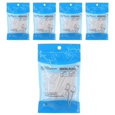 화이트 일회용 스마트 파우치형 치실 10 x 15 cm G7174, 50개입, 5개