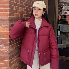 피어니스트 여성용 엠보 캐주얼 숏패딩
