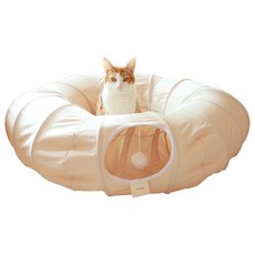 sosimtiger 探頭隧道貓咪玩具, 1個, 奶油