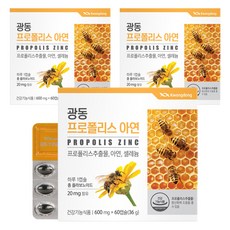 광동제약 프로폴리스 아연 36g, 60정, 3개