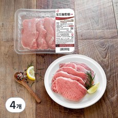 도드람한돈 1등급 등심 돈가스용 (냉장), 500g, 4개