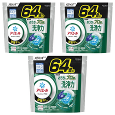ARIEL Pro 4D立體洗衣膠球補充包 綠色室內曬衣, 64顆, 3袋