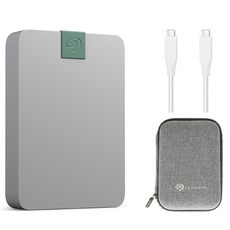 씨게이트 Ultra Touch USB-C 데이터복구 외장하드 STMA5000400, 5TB, 페블 그레이(외장하드), 그레이(파우치)