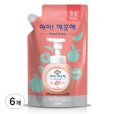 아이깨끗해 모이스처라이징 핸드워시 리필형 복숭아향, 200ml, 6개