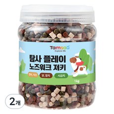 탐사 강아지 간식 플레이 노즈워크 말랑 져키 혼합맛 1kg, 2개 2개