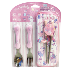 LiLFANT 美樂蒂4件組餐具套裝, 304不鏽鋼, 美樂蒂, 1組