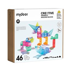 mideer 多彩透光磁力積木 46PCS, MD-1407, 1盒