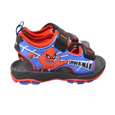 MARVEL 漫威 SPIDER-MAN 蜘蛛人 輕量休閒運動涼鞋, 黑色 + 紅色