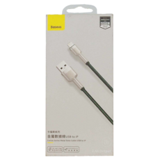 Baseus 倍思 金屬卡福樂 IOS數據線, 2.4A 輸出, 480Mbps 傳輸, 1m, 墨綠, 1條