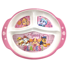 PAW PATROL 汪汪隊立大功 雙耳三格盤, 粉色, 餐盤, 1個