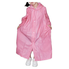 鱷魚牌 兒童多彩全開雨衣 柔軟舒適PVC雨衣, XS(100~110cm), 粉紅