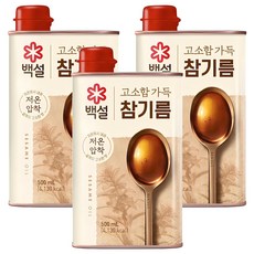 CJ BEKSUL 白雪 香醇芝麻油, 3瓶, 500ml