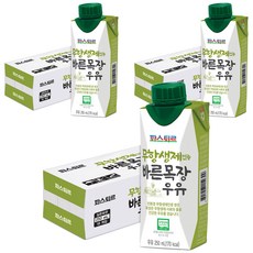 파스퇴르 무항생제 인증 바른목장 우유, 250ml, 54개