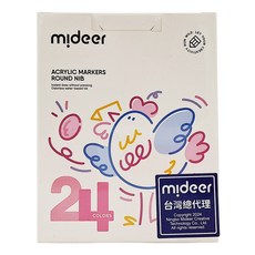 mideer 速乾丙烯麥克筆 硬頭 24色 4歲以上, MD-1257, 1盒
