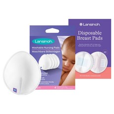 Lansinoh 防溢乳墊 60入+可水洗墊 4入, 1組