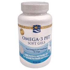 Nordic Naturals 寵物魚油膠囊 Omega-3，狗狗專用，90 粒軟膠囊, 健康護理, 90顆, 1瓶
