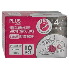 PLUS 普樂士 MR 修正內帶 WH-604R-10P 4.2mm x 6m 10個入, 粉色, 1盒