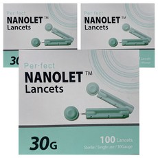 동방 나노렛 란셋 일회용 수동 랜싯 채혈침 30G, 100개입, 3개
