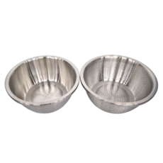 新錸家居 加厚304不鏽鋼加密孔瀝水籃/備料理盆/湯鍋 Set - 24cm/3L, 1組
