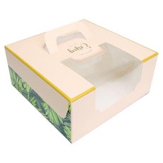 巨圓 6吋蛋糕盒-時尚粉綠2入,1入 蛋糕包裝盒 手提蛋糕盒