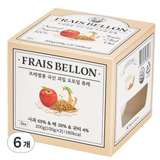 프레벨롱 국산 과일오트밀 퓨레, 혼합맛(사과/배/귀리), 200g, 6개 - 오트밀퓨레