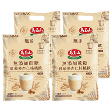 馬玉山 無添加蔗糖紅藜麥杏仁核桃飲 30公克x12包, 台灣製造, 低熱量配方, 12包, 4袋, 30g