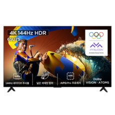 아이팔콘 4K HDR Google TV, 163.9cm(65인치), 65U75, 벽걸이형, 방문설치