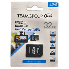 TEAMGROUP 十銓 32GB Micro SDHC 記憶卡, UHS-I, 行車記錄器專用, 高相容性, 耐極端溫度, 防震, 防水, 防X光, 1個