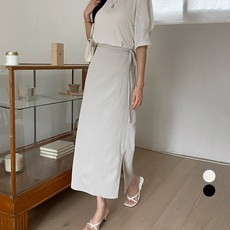 아피나르 여성용 주름 벨트 롱 스커트 피나르 여성용 주름 벨트 롱 스커트