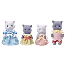 EPOCH Sylvanian Families 森林家族 新波斯貓家庭組 Set，4 隻可擺姿勢的公仔, 1盒
