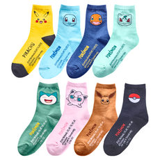 ONEDER 旺達棉品 兒童款 寶可夢系列襪子 8雙組, 15-18cm, 15~18cm