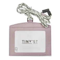 TINY'ST 優質極簡繩帶識別證吊掛, ID卡套, 附長度調節器, 淡紫色, 1個