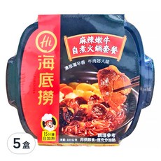 海底撈 麻辣嫩牛自煮火鍋套餐, 豐富配料, 15分鐘自加熱, 335g, 5盒