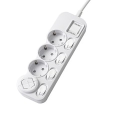 에코파워탭 LED 개별 과부하차단 멀티탭 전선형 4구, 5m, 화이트 + 랜덤 발송, 1개 5m, 화이트 + 랜덤 발송, 1개