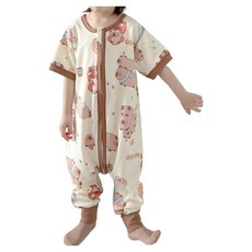 愛北鼻 夏季無痕短袖防踢被,咖卡皮巴拉,100碼,1入