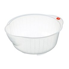 inomata 塑膠洗米籃 3~5碗 透明瀝水籃 洗米神器 廚房用品, 1個, 塑膠