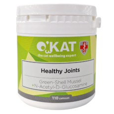 O'KAT 美喵人生 貓咪關節健康, 綠唇貽貝 + N-乙醯葡萄糖胺, 110 顆膠囊, 110顆, 關節健康, 1罐