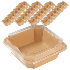 OPS 凸蓋 搭配牛皮紙正方形八角盒 SB150, 16 x 16 x 2.5cm, 750ml, 50個x6包, 50個, 6包