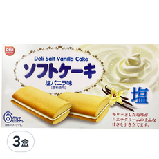 Deli 好食 薄鹽香草風味蛋糕, 6入, 108g, 3盒