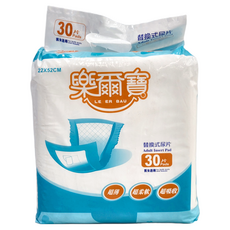 樂爾寶 替換式尿片 成人insert Pad, 立體防漏隔邊型, 男女適用, 30片