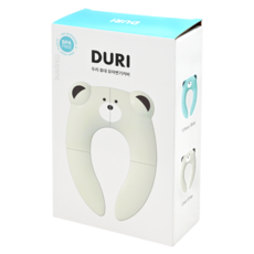 DURI 攜帶式兒童馬桶坐墊 附收納袋, 小熊造型 蒂芙尼藍, 小熊造型蒂芙尼藍