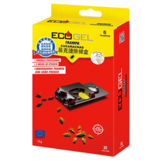 ECOGEL 易克捷 除蟑盒, 長效連鎖殺蟑除蟻, 新誘引配方, 避免孩童和毛孩誤食, 6入, 15g, 1盒
