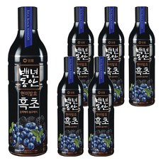 샘표 백년동안 현미발효 흑초 블랙블루베리, 900ml, 6개