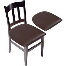 하늬통상 PU 사각 가죽 의자커버, 브라운, 2개
