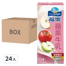 福樂 蘋果牛奶 120mg/瓶 24入組 酸甜蘋果汁, 200ml, 24入