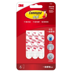 3M Command 無痕 掛鉤替換膠條 17021 中型 6條, 1組