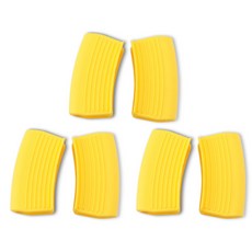 矽膠鍋把隔熱套 4*7.5cm, 6個, 黃色的